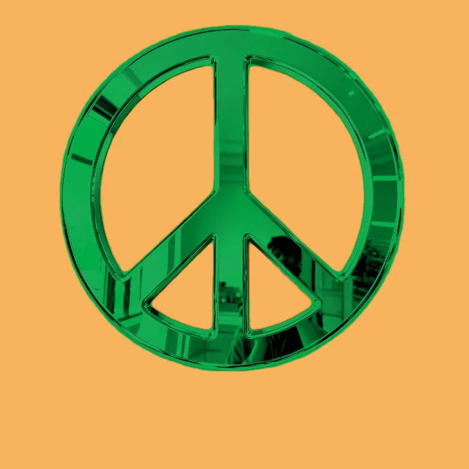 ArtZ® Reflect Peace Stainless Steel Sculpture Peace Sculpture Green 11.8 inch Diameter (30 cm)