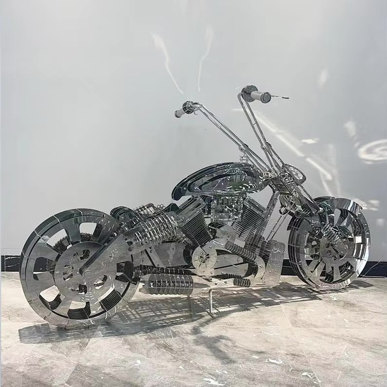ArtZ® Steel Rider Stainless Motorcycle Sculpture Stainless Motorcycle Sculpture