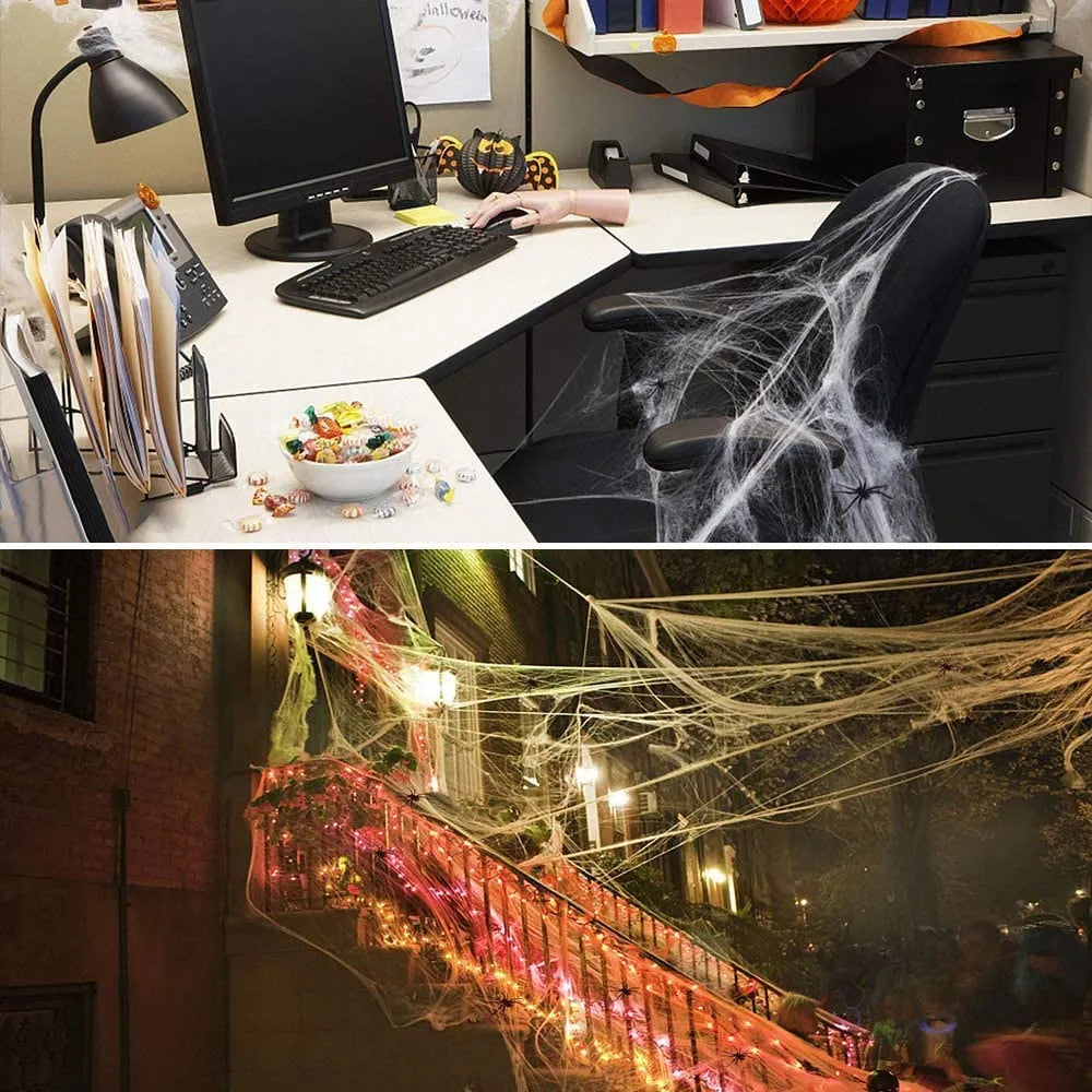 ArtZ® Very Scary Halloween Spider Web And Spiders