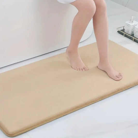 ArtZ® Memory Foam Anti-Slip Bath Mat Bath Mat Beige 19.7 by 47.2 inch (50 x 120 cm)