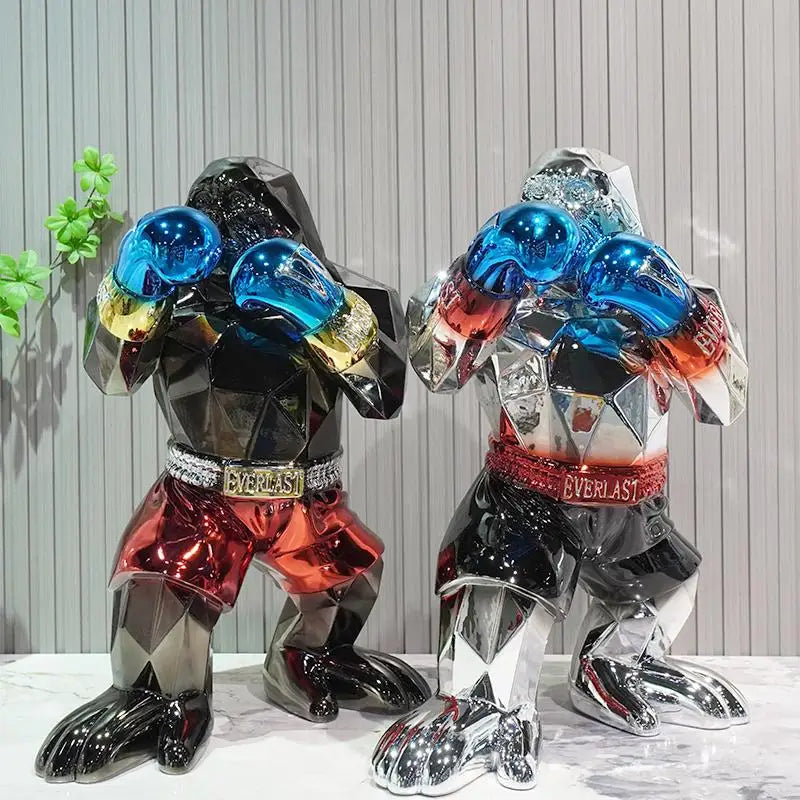 ArtZ® アーバン・プライメート・ボクシング・ゴリラ彫刻 – ArtZMiami