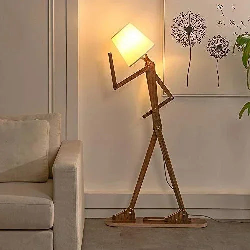 ArtZ® Lumi Man LED Lamp Lamp Walnut Warm light EU Plug
