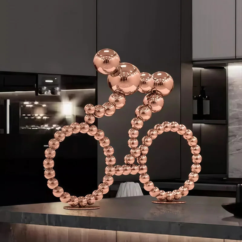 ArtZ® Stainless Steel Bubble Bike Sculpture Stainless Steel Bike Sculpture