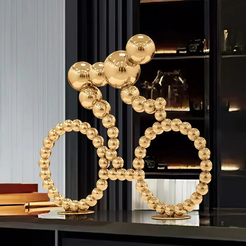 ArtZ® Stainless Steel Bubble Bike Sculpture Stainless Steel Bike Sculpture