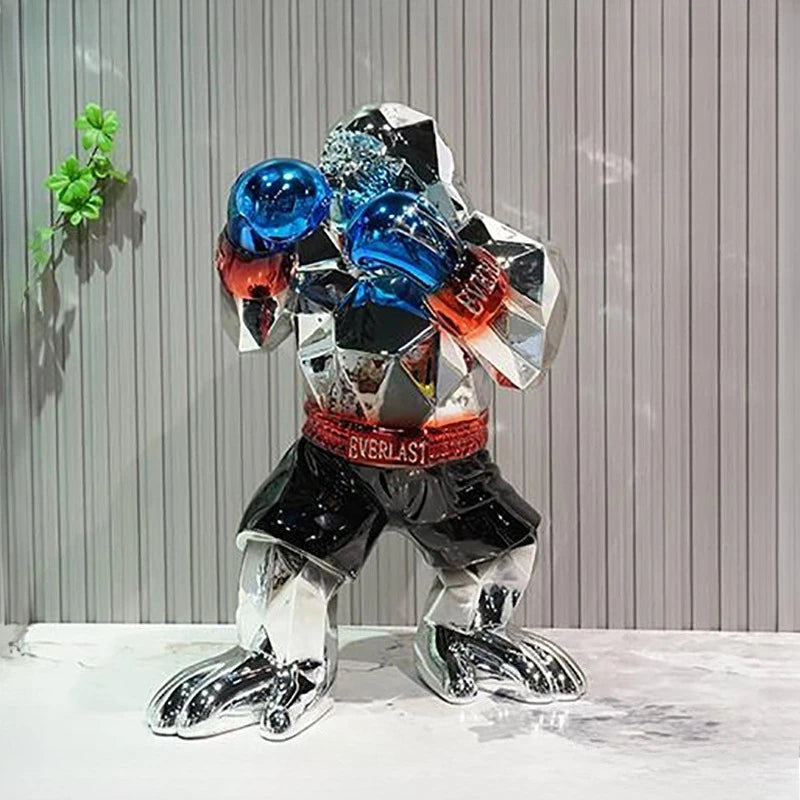 ArtZ® アーバン・プライメート・ボクシング・ゴリラ彫刻 – ArtZMiami