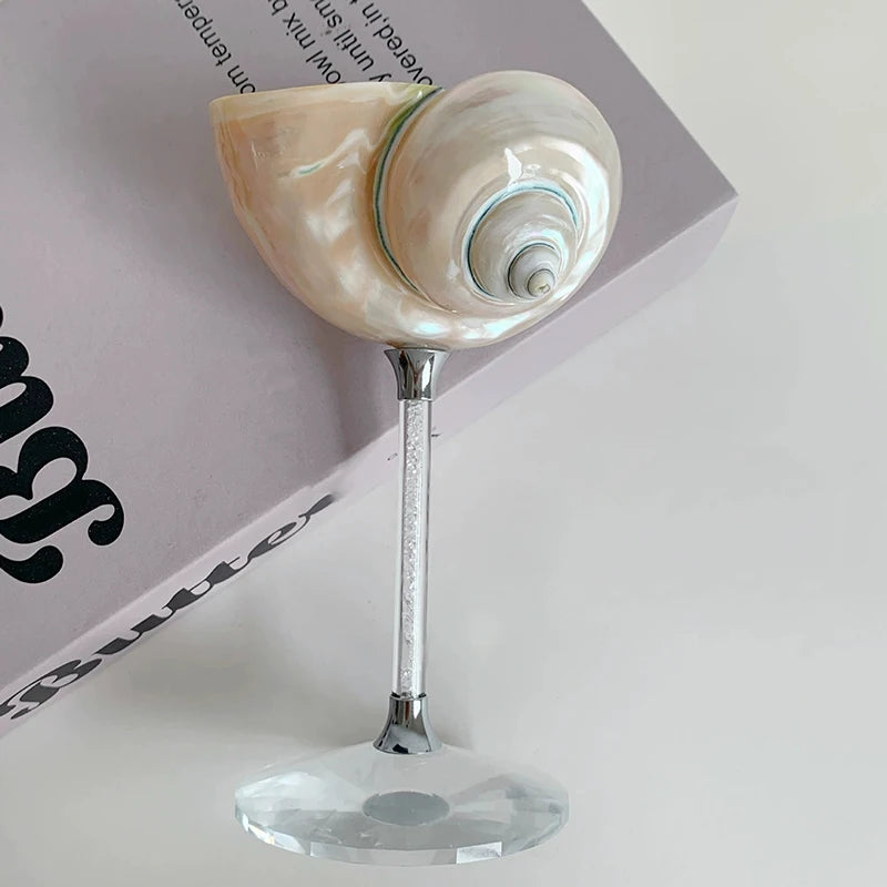 ArtZ® Love The Ocean Cocktail Glass Wine Glass Silver Glitter Stem