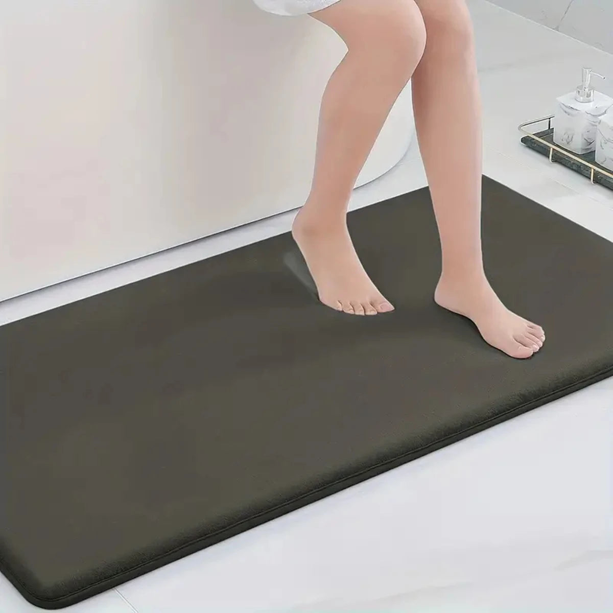 ArtZ® Memory Foam Anti-Slip Bath Mat Bath Mat Gray 19.7 by 47.2 inch (50 x 120 cm)