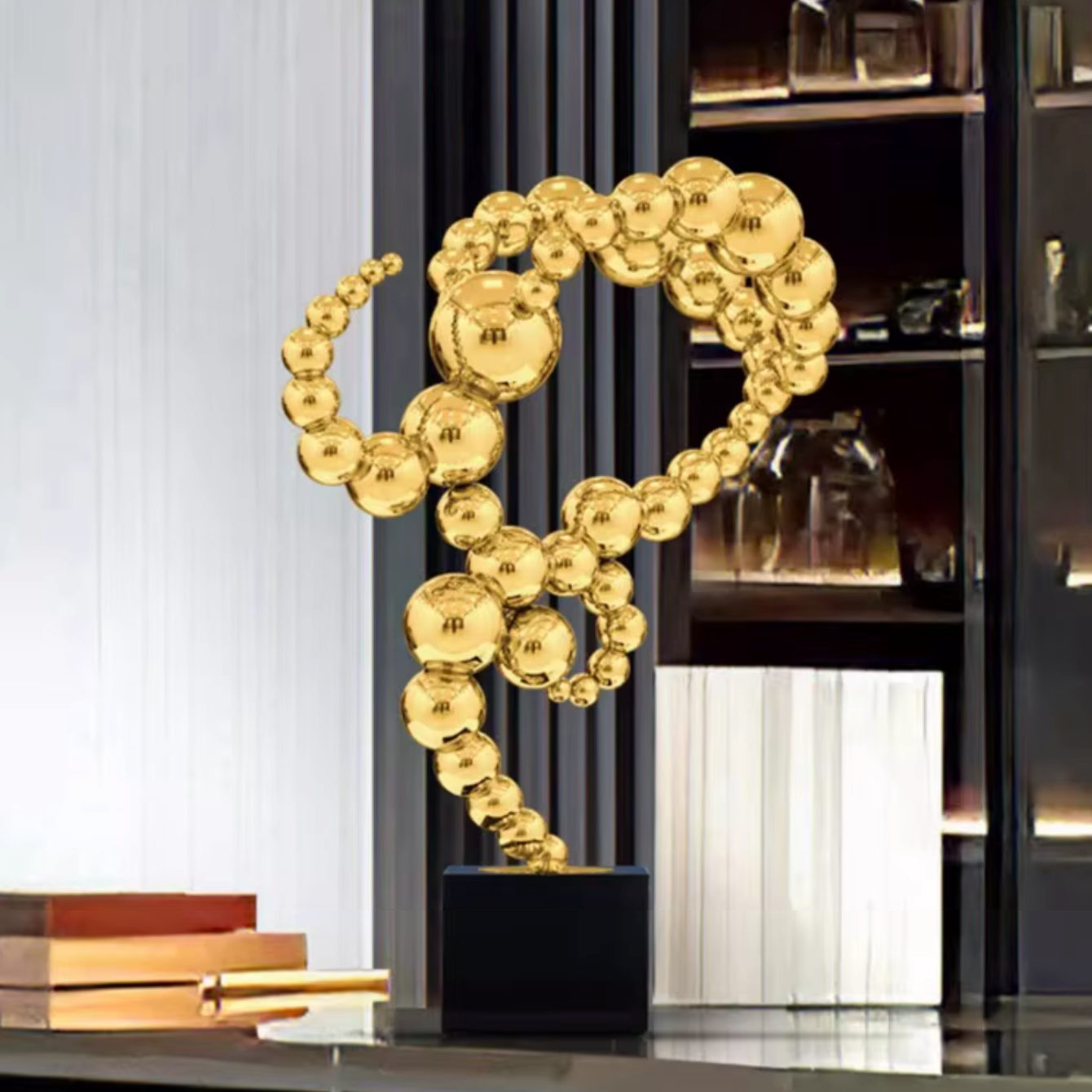 ArtZ® Orbique Niche Stainless Steel Sculpture Metal Sculpture Gold