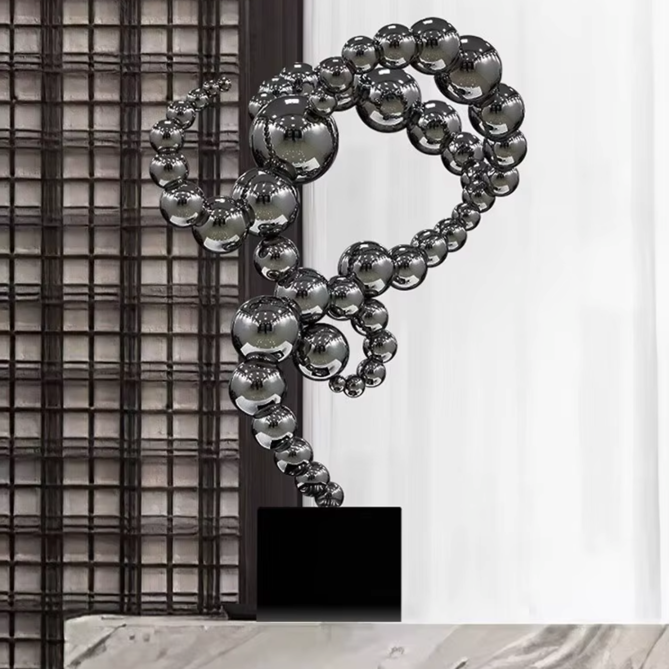 ArtZ® Orbique Niche Stainless Steel Sculpture Metal Sculpture Black