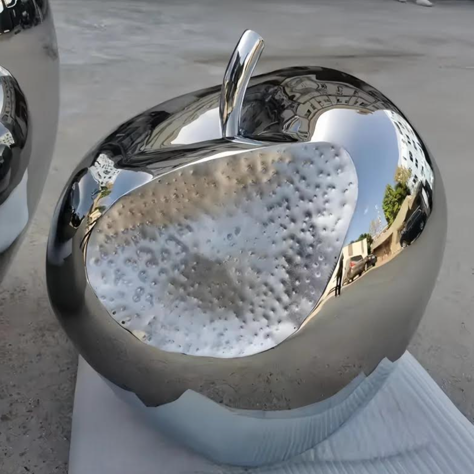 ArtZ® Silver Core Stainless Steel Apple Sculpture – ArtZMiami
