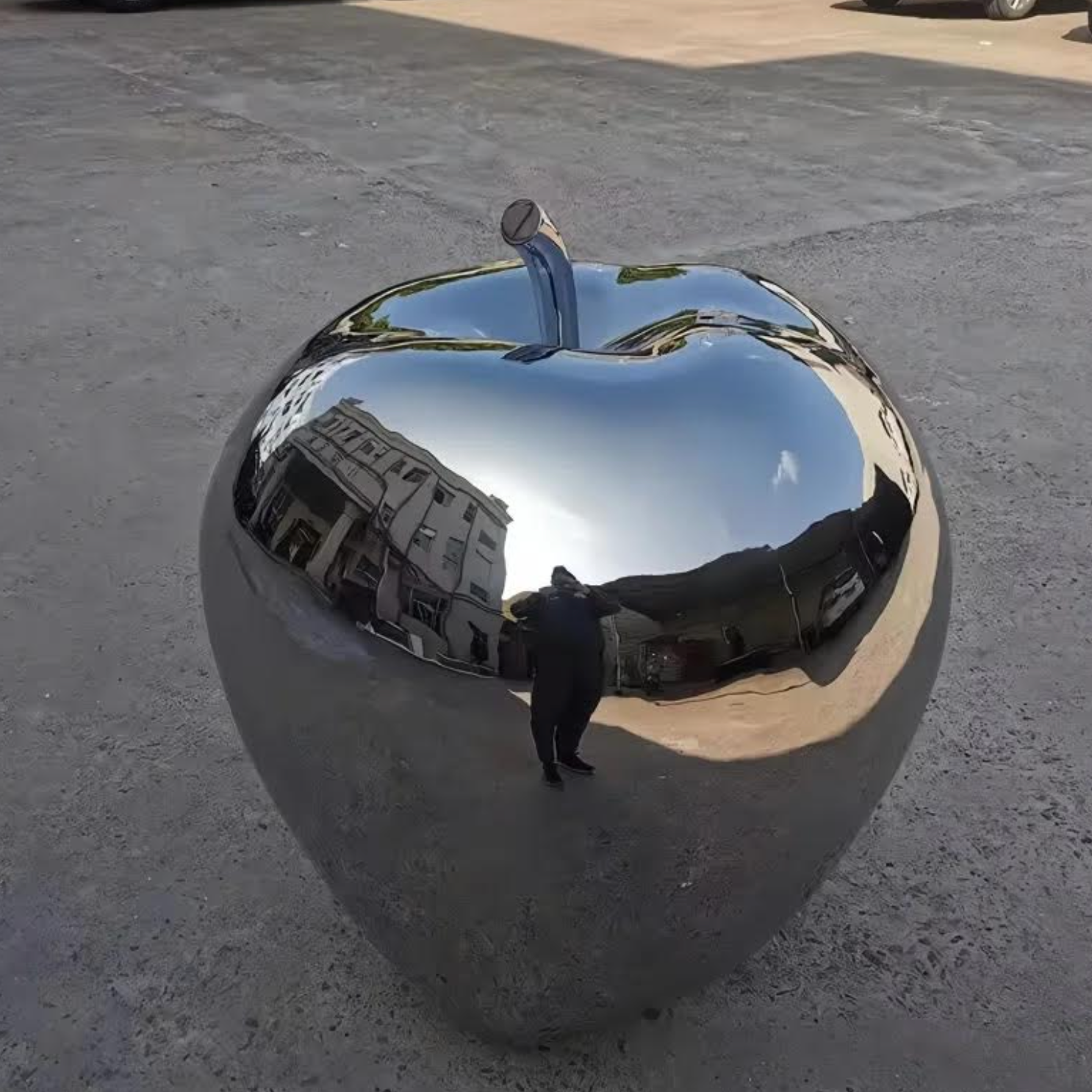 ArtZ® Silver Core Stainless Steel Apple Sculpture Apple Sculpture