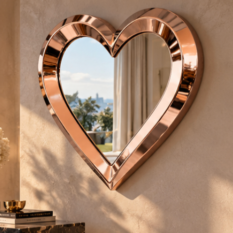 ArtZ® Love at First Sight Mirror Metal Mirror Rose Gold W100cm