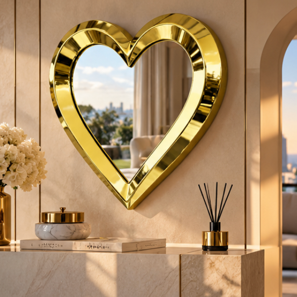 ArtZ® Love at First Sight Mirror Metal Mirror Titanium Gold W100cm