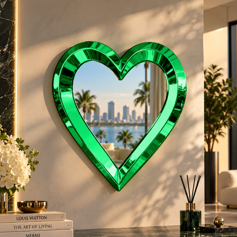 ArtZ® Love at First Sight Mirror Metal Mirror Green W100cm