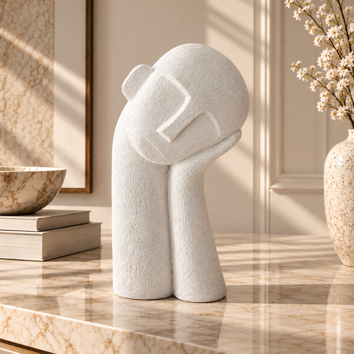 ArtZ® Daydreamer Sculpture Face Sculpture White