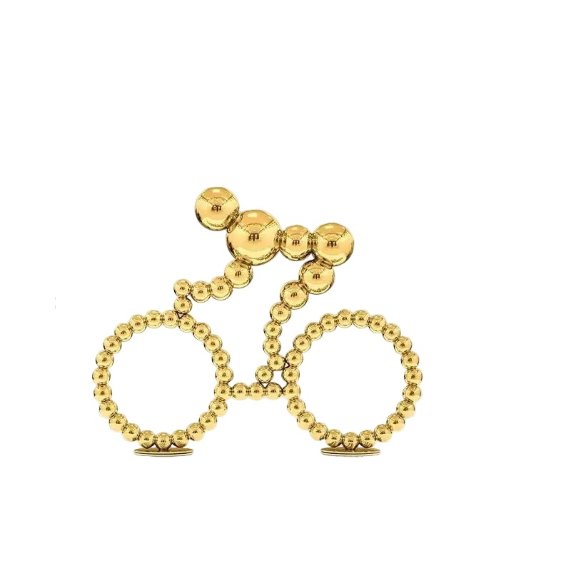 ArtZ® Stainless Steel Bubble Bike Sculpture Stainless Steel Bike Sculpture Small Gold