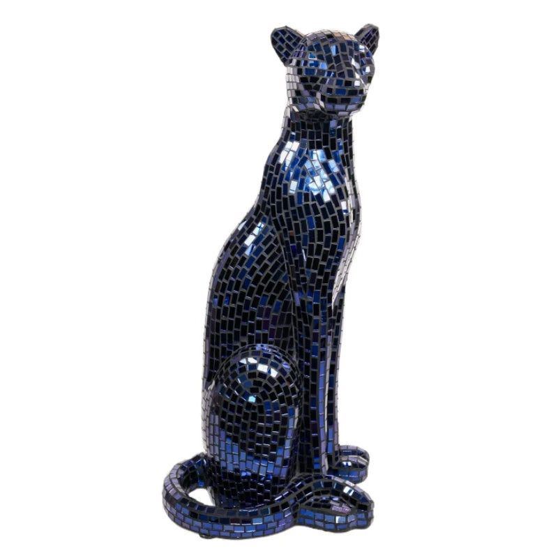 ArtZ® Guardian of Grace Leopard Sculpture Leopard Sculpture Blue