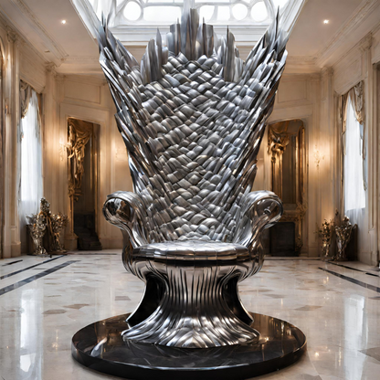 ArtZ® Stainless Steel Throne Sculpture Stainless Steel Throne Sculpture Height: 36 inch (91 cm)