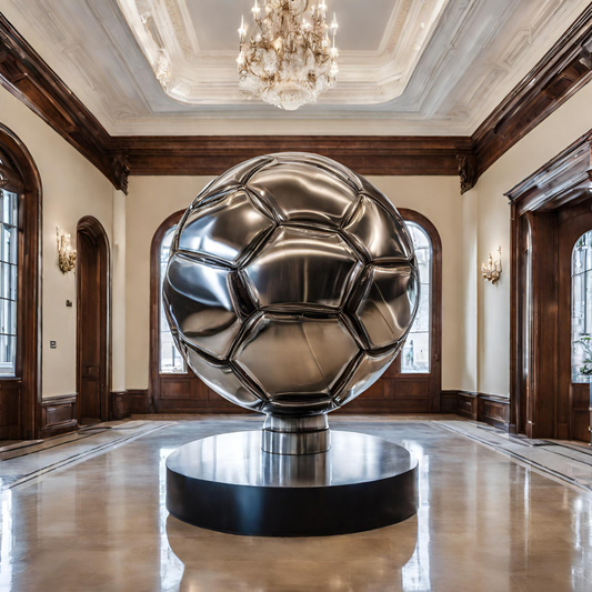 ArtZ® Stainless Steel Soccer Ball Sculpture