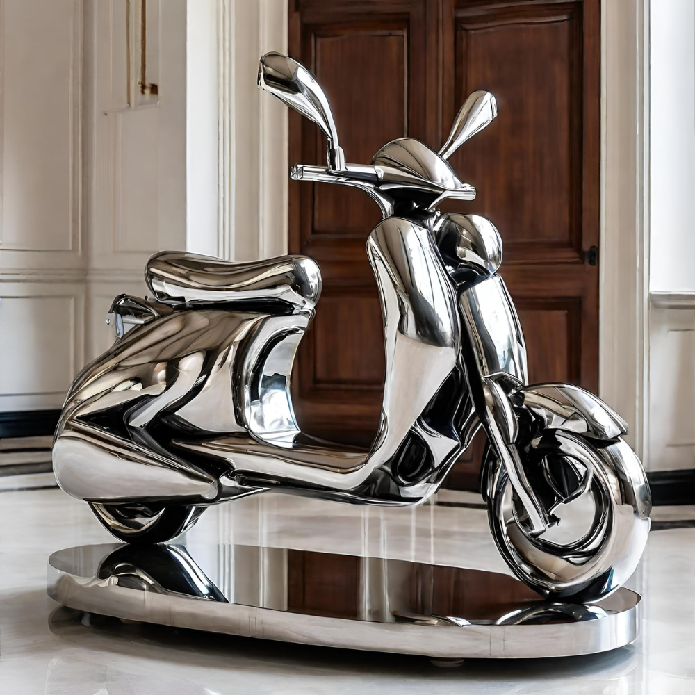 ArtZ® Stainless Steel Moped Sculpture