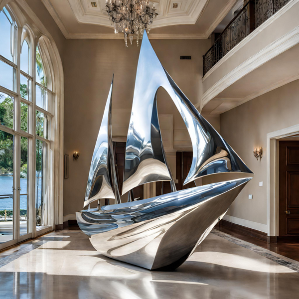 ArtZ® Stainless Steel Sailboat Sculpture – ArtZMiami