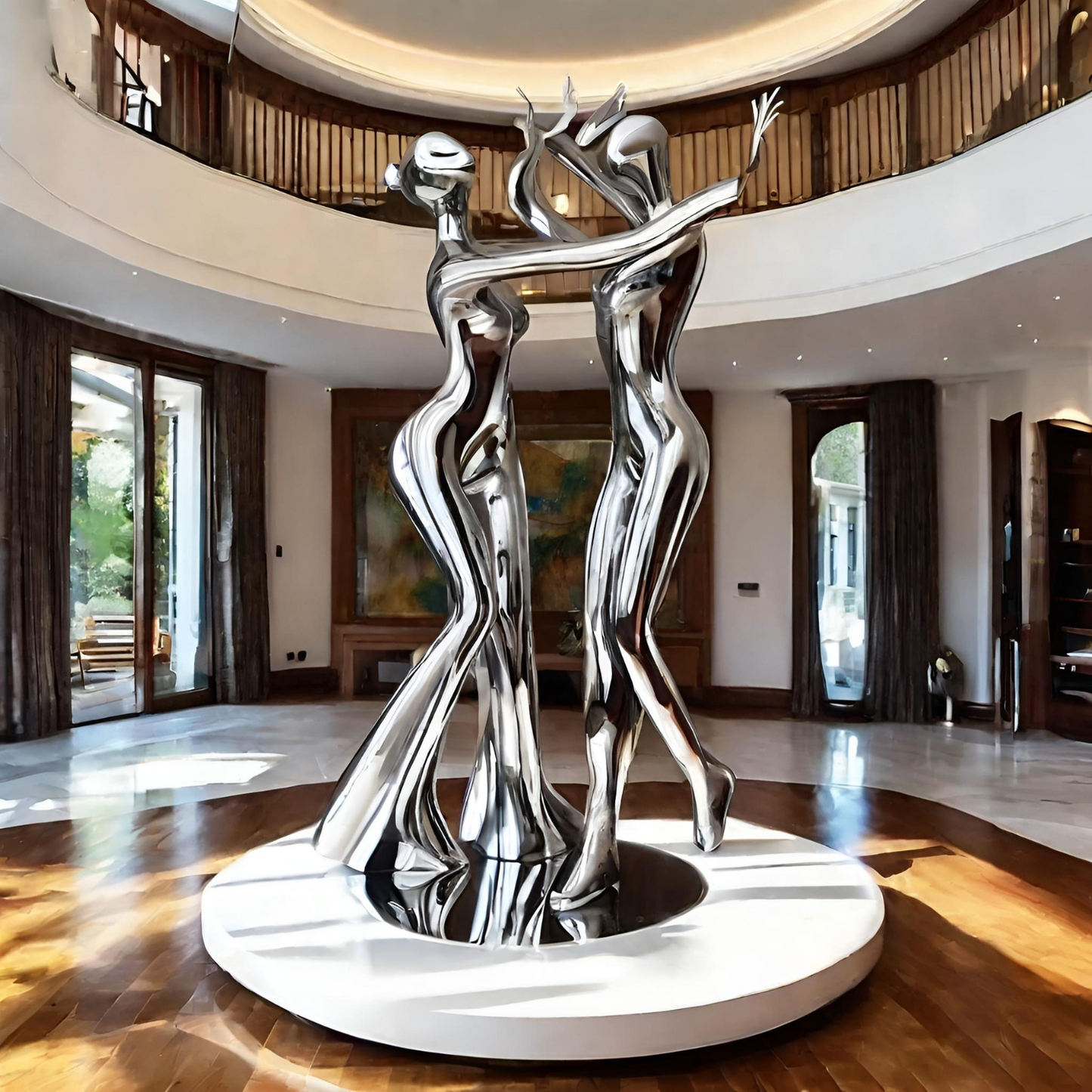 ArtZ® Stainless Steel Dancing Couple Sculpture
