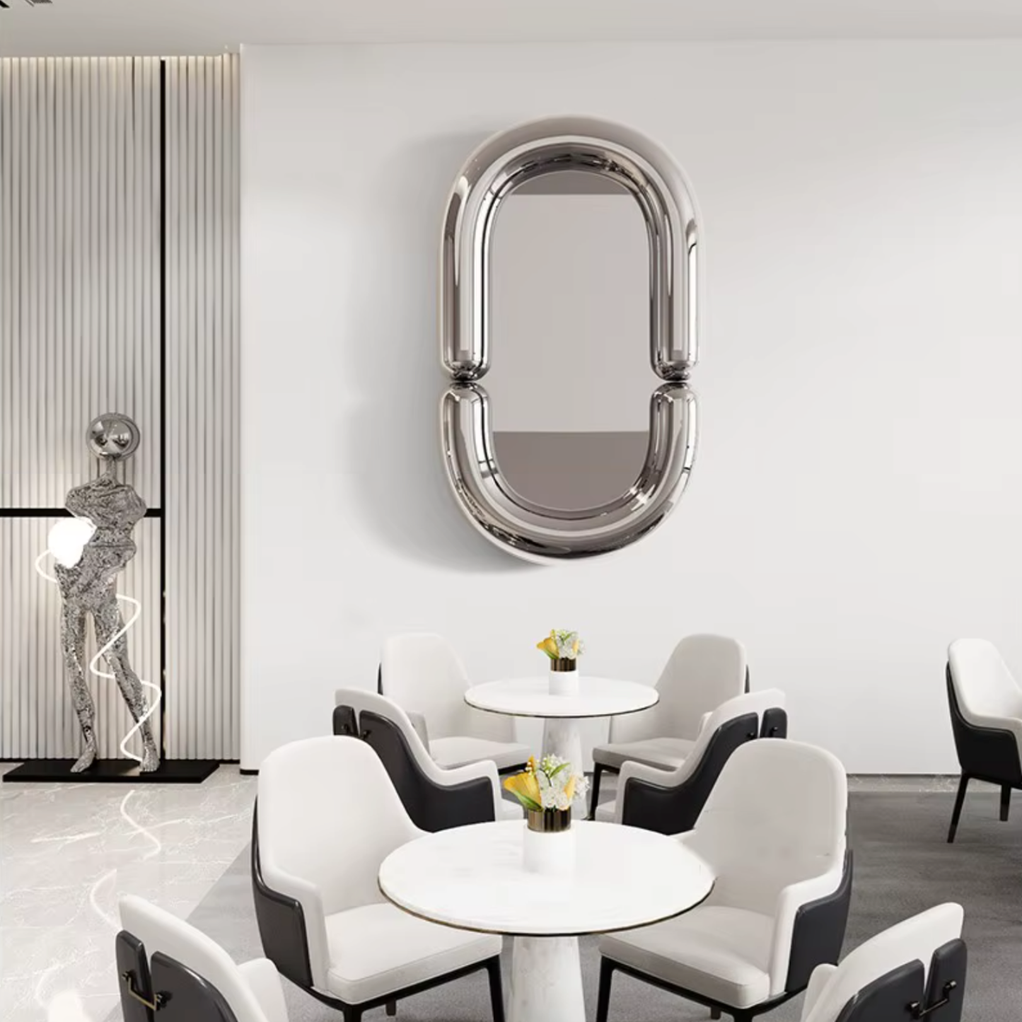 ArtZ® Opal Whirl Stainless Steel Hanging Sculpture Stainless Steel Hanging Sculpture