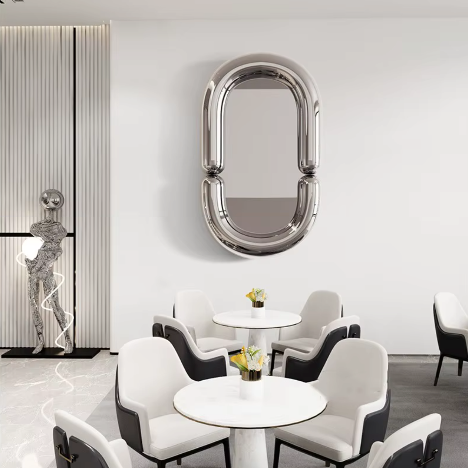 ArtZ® Opal Whirl Stainless Steel Hanging Sculpture Stainless Steel Hanging Sculpture