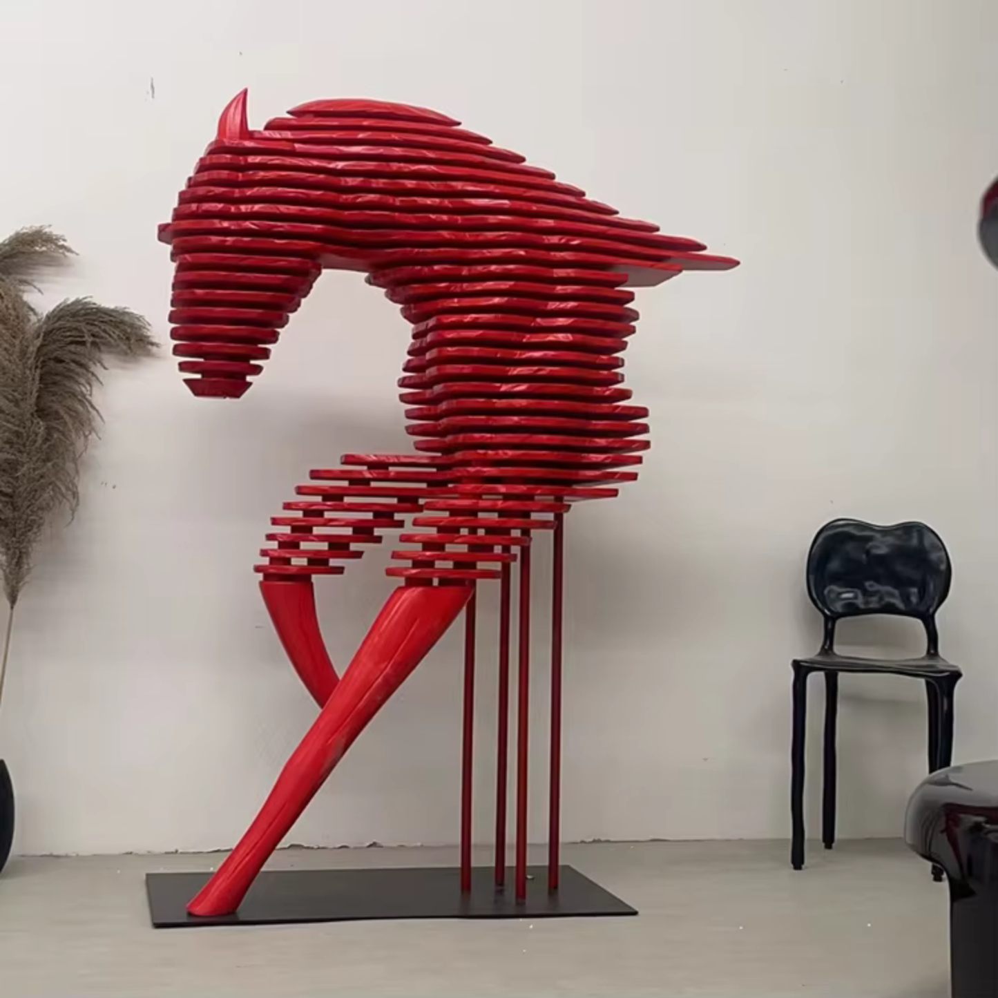 ArtZ® Solid Wood Handmade Strata Stallion Sculpture