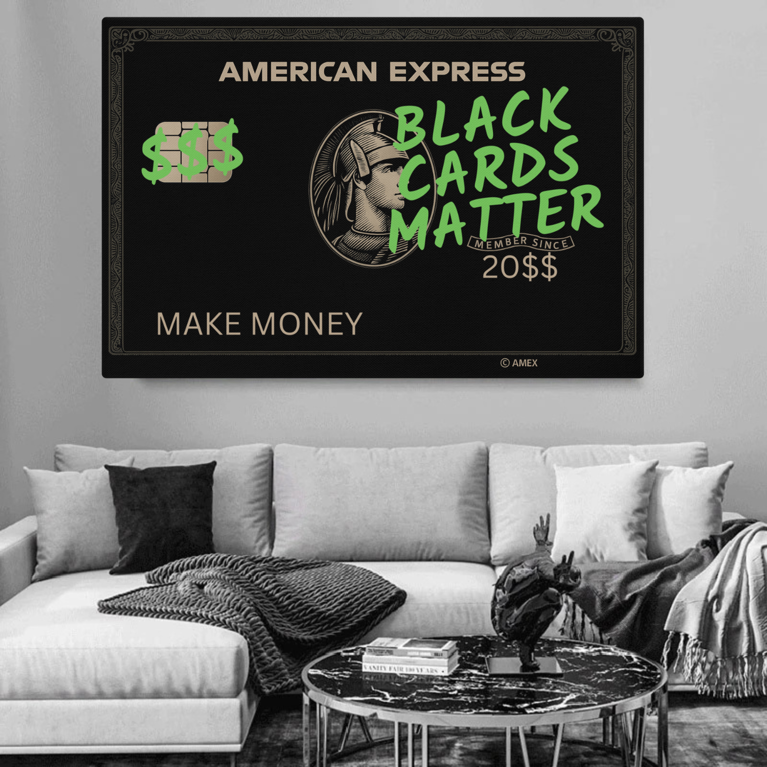 ArtZ® Black Cards Matter Painting Wall Art