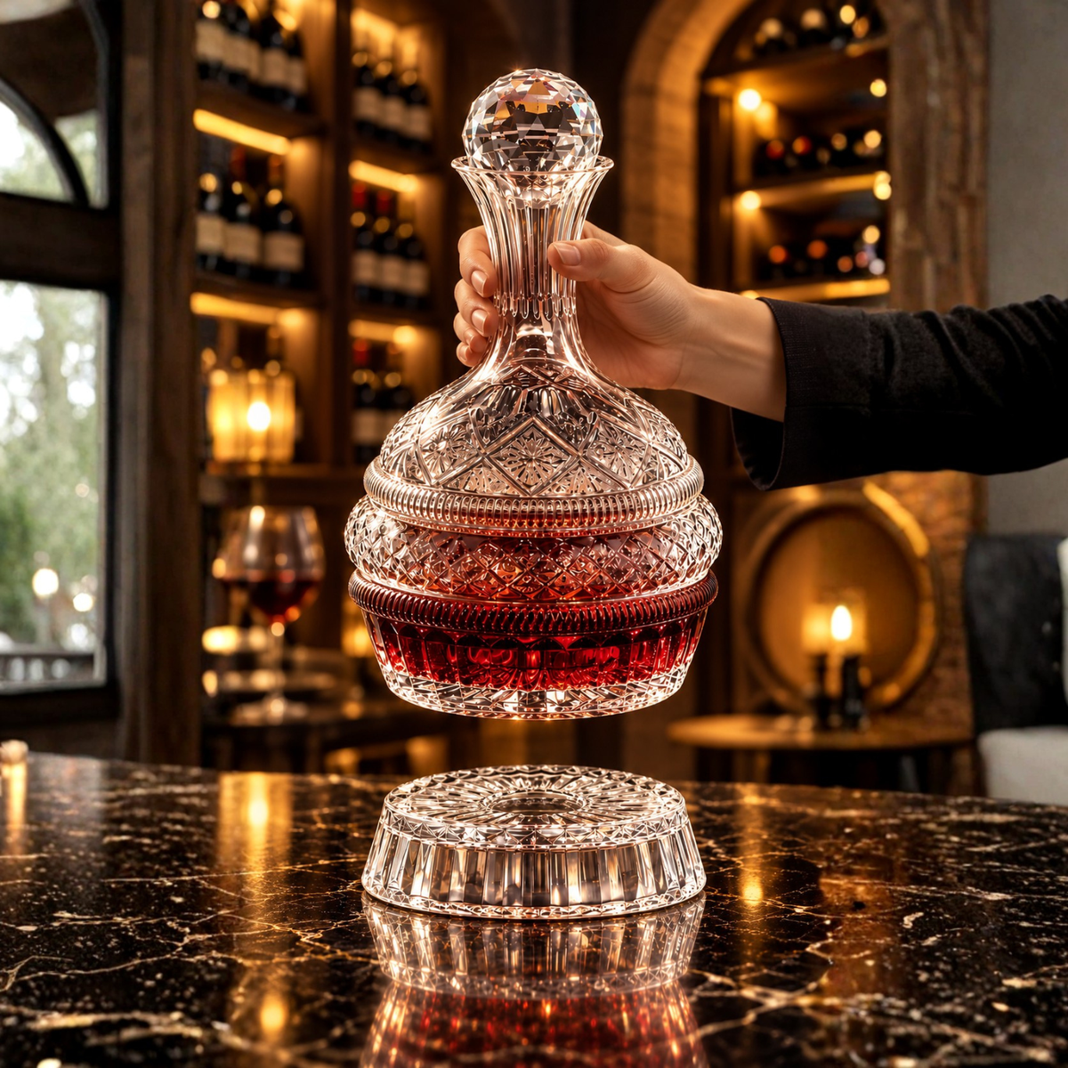 ArtZ® Tokyo Crystal Spinning Decanter and Base