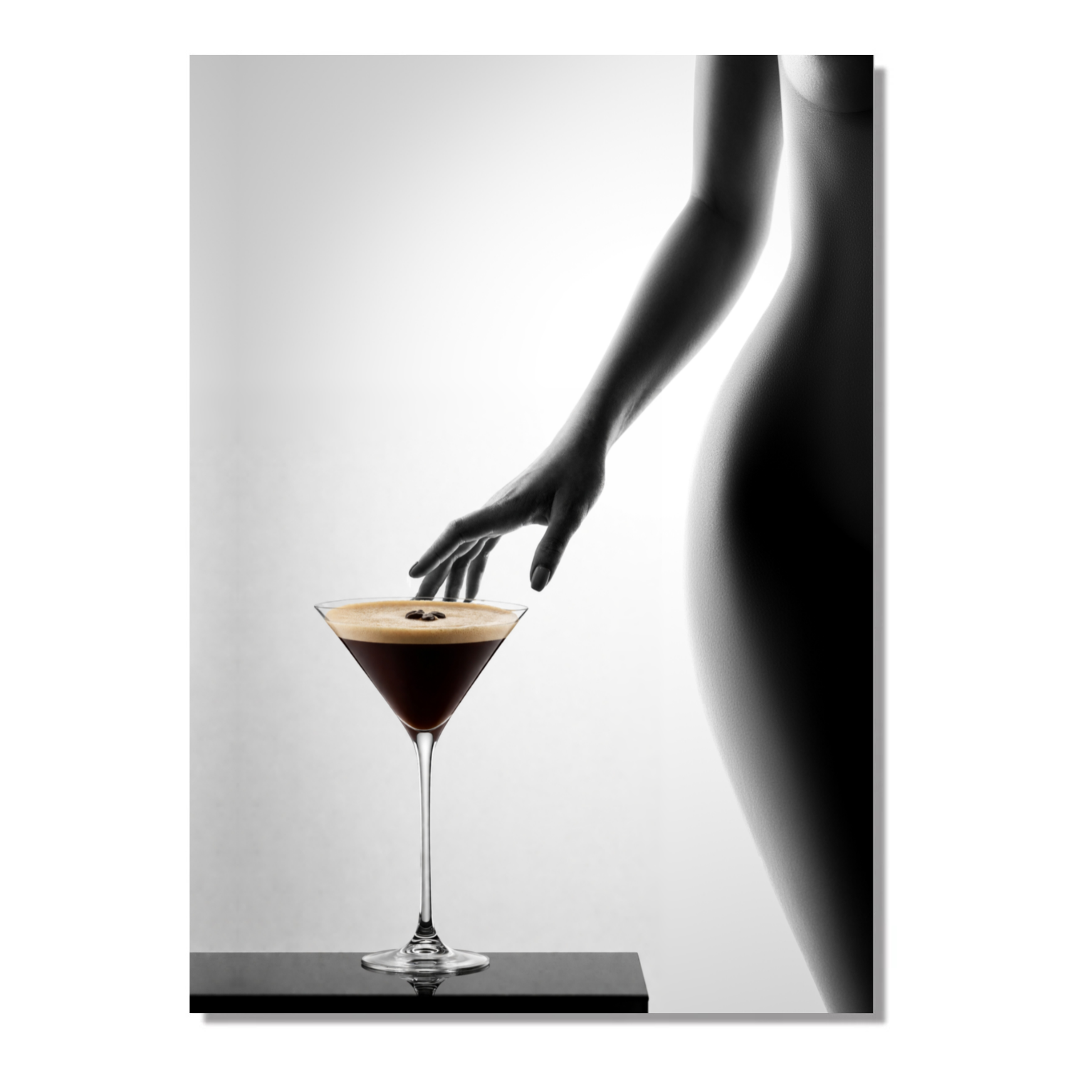 ArtZ® Who Wants Espresso Martini Painting Wall Art Espresso Martini Glass On Table 12 inch by 16 inch (30x40cm)