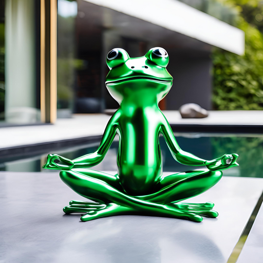 ArtZ® Stainless Steel Yoga Frog Sculpture