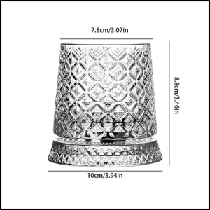ArtZ® Tokyo Crystal Spinning Whiskey Glass and Base Japanese Tokyo Crystal Spinning Whiskey Glasses