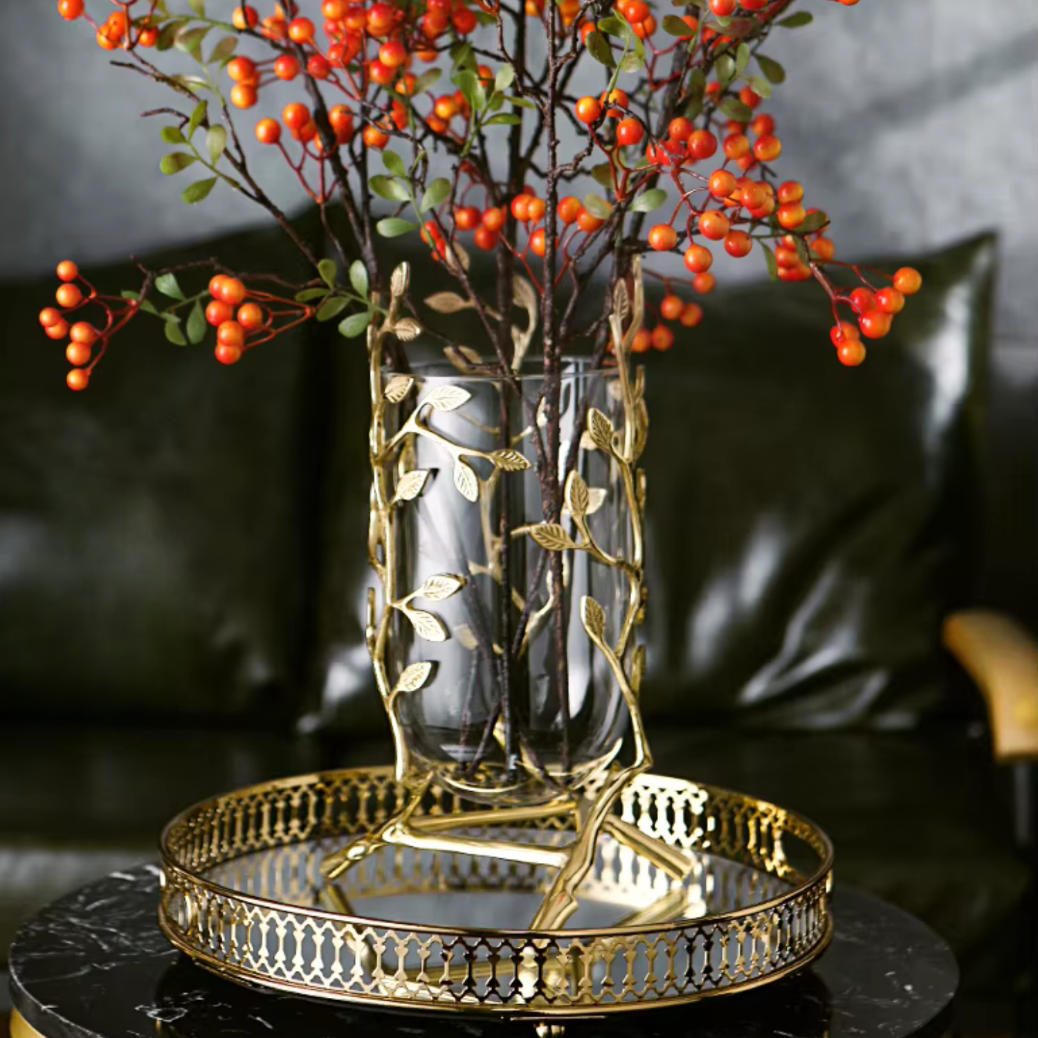 ArtZ® Golden Leaf Vase vase