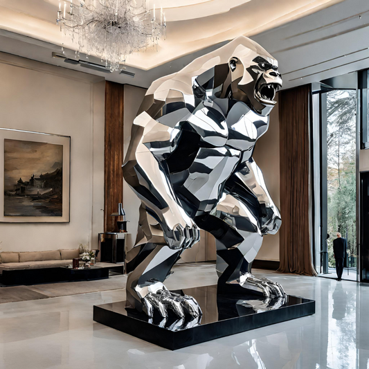 ArtZ® Stainless Steel Gorilla Sculpture