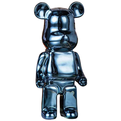ArtZ® Bear Sculpture Bear Sculpture Blue Height 10.6 inch (28 cm)