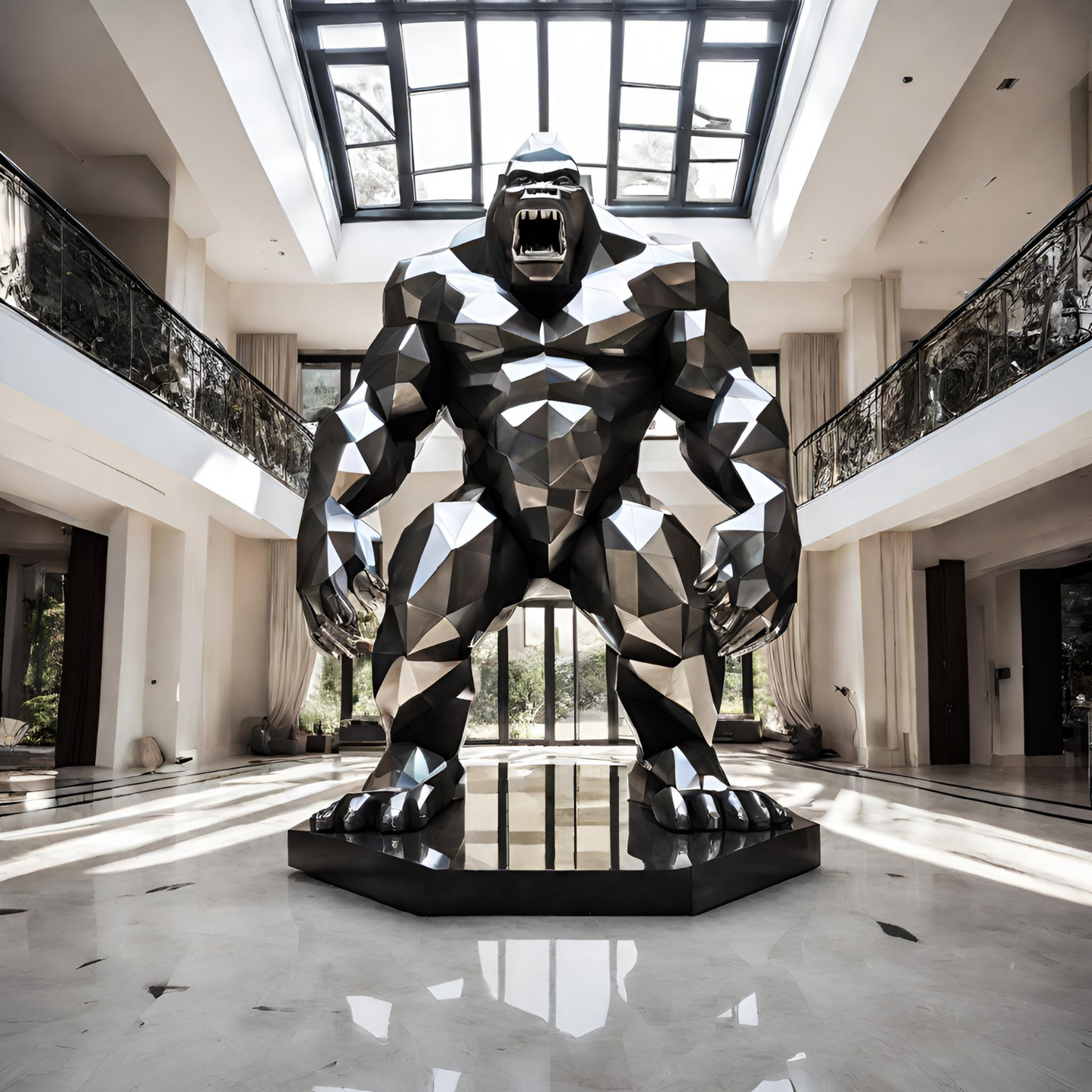 ArtZ® Stainless Steel Gorilla Sculpture