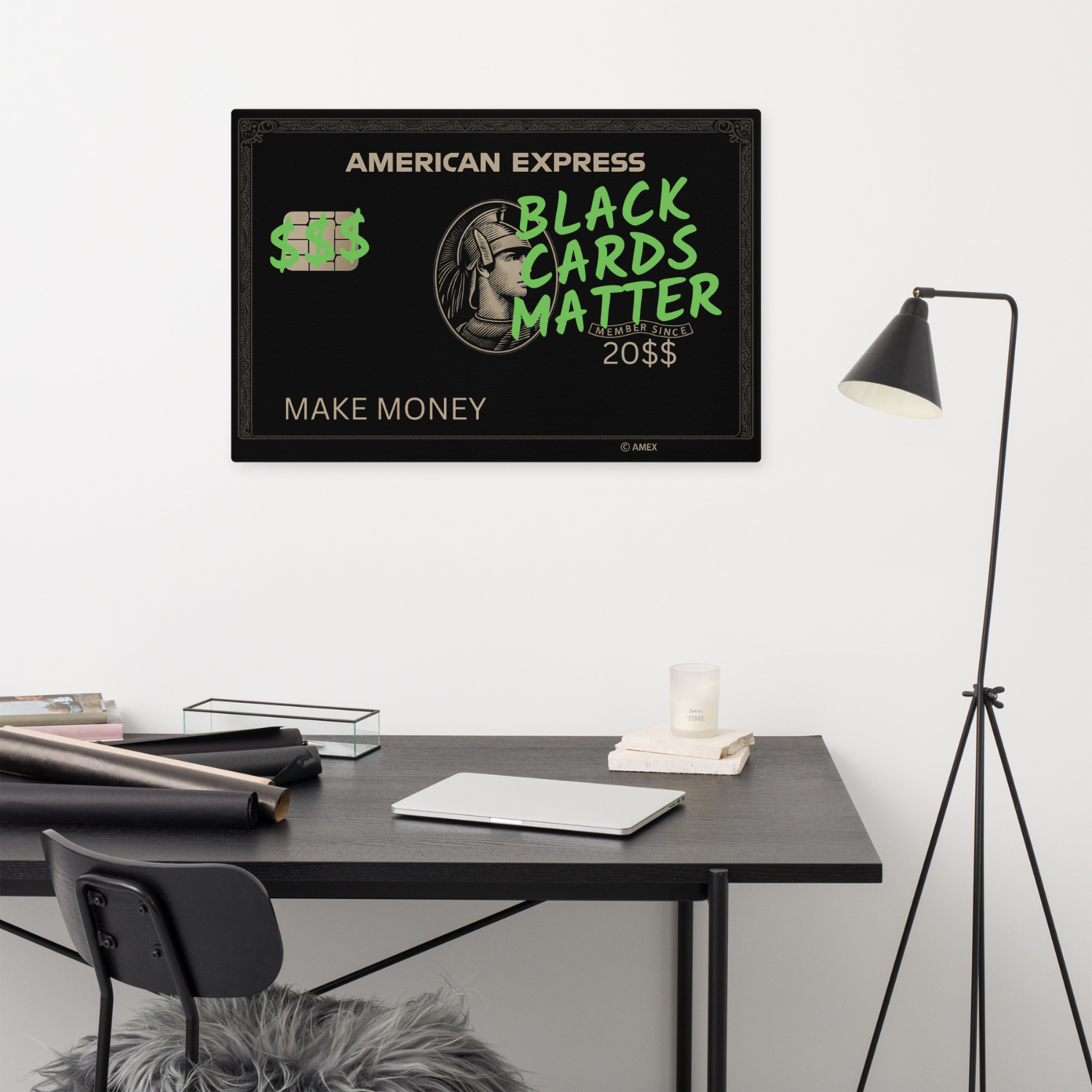 ArtZ® Black Cards Matter Painting Wall Art
