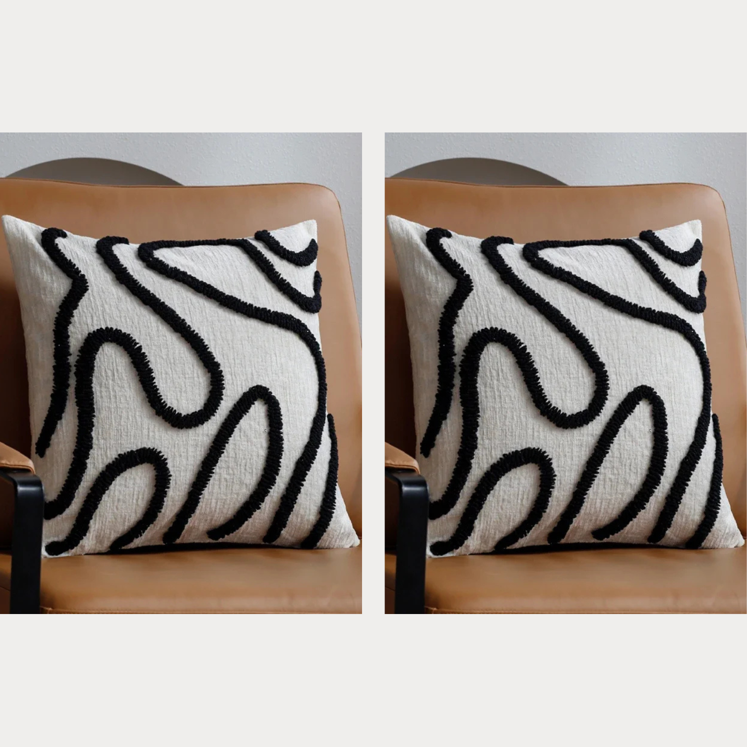 ArtZ® Bohemian Bliss Pillow Covers, Set of 2 Pillow Cover 2 Black Line Pillow Covers