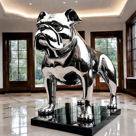 ArtZ® Stainless Steel Bulldog Sculpture