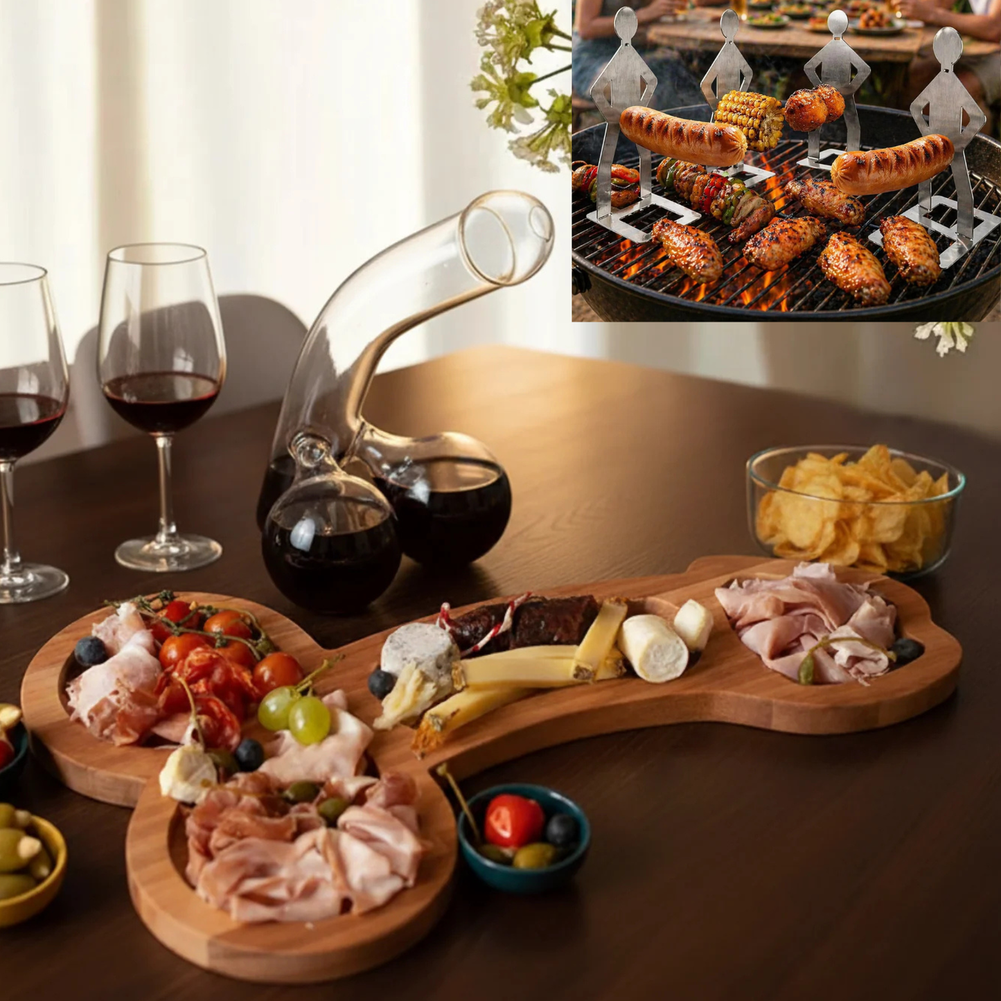 ArtZ® Spitting Cobra Decanter Spitting Cobra Decanter ArtZ® Spitting Cobra Entertaining Bundle (Save 12.5%) 1 Decanter & 1 Charcuterie Board & 4 Sausage Holders