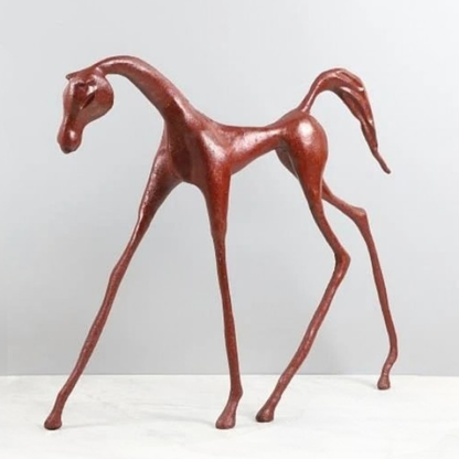 ArtZ® Cast Iron Horse Sculpture Horse Sculpture Red