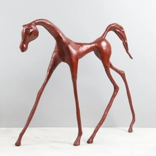 ArtZ® Cast Iron Horse Sculpture Horse Sculpture Red