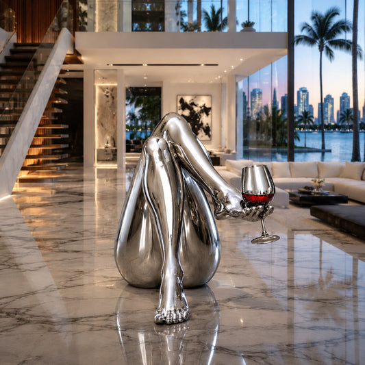 OSO Stainless Steel Who Wants Wine Sculpture