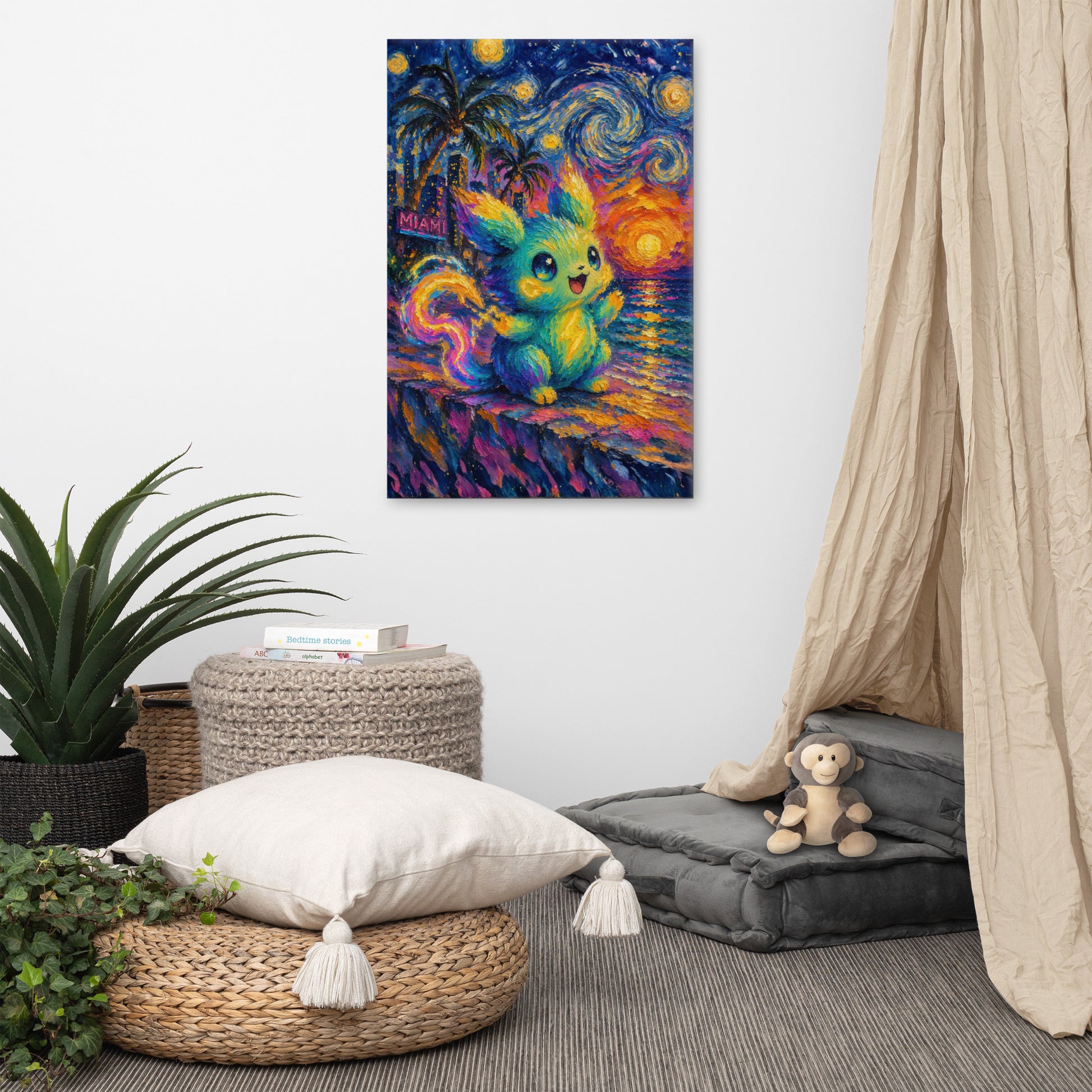 ArtZ® Neon Reverie Miami Nights Painting Wall Art