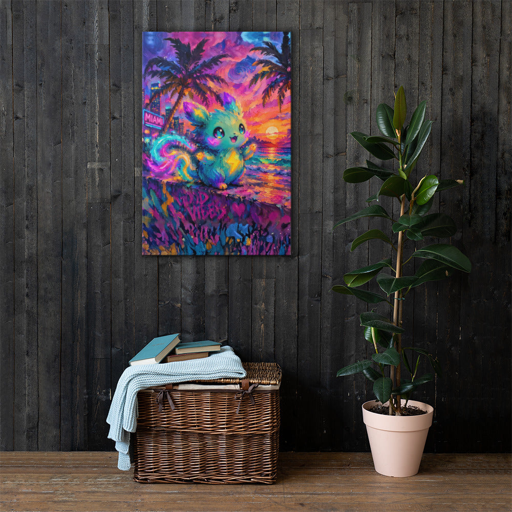 ArtZ® Neon Reverie Miami Nights Painting Wall Art