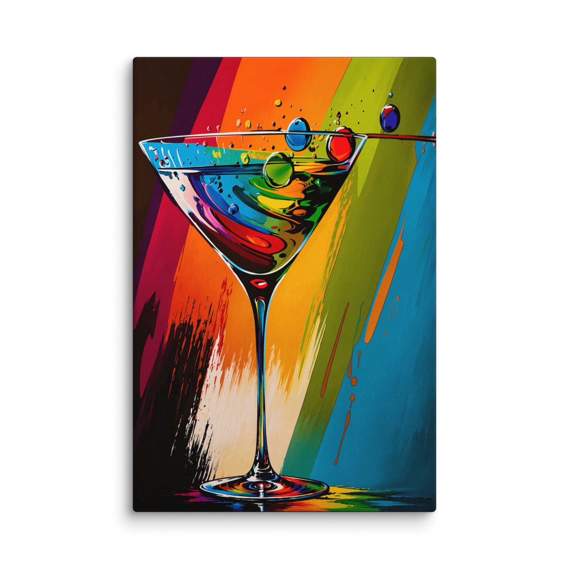 ArtZ® Chromatic Indulgence Martini Painting Wall Art 12 inch by 16 inch (30x40cm)