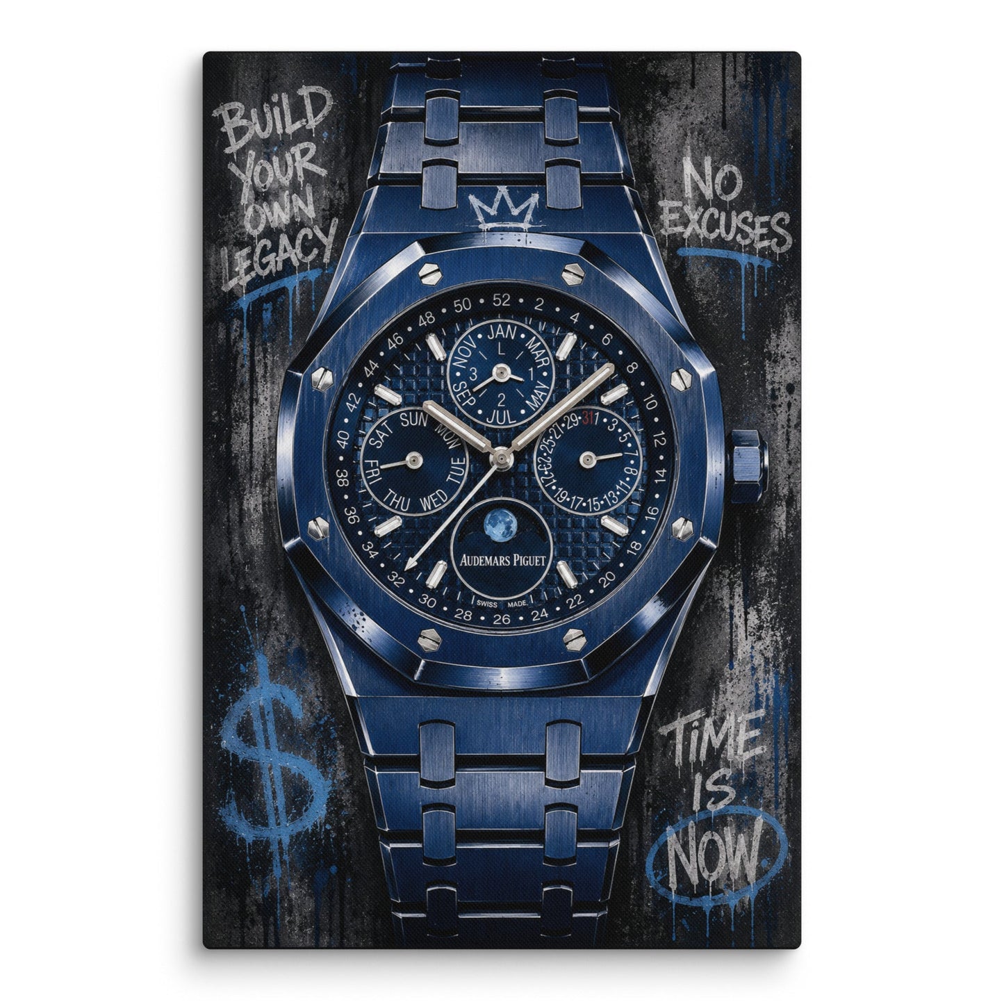 ArtZ® Legacy in Blue Painting Wall Art 12 inch by 18 inch (30x45cm)