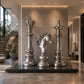 OSO Stainless Steel Sovereign Strategy Collection Stainless Steel Sovereign Strategy Chess Sculptures Collection Height: 19.6 inch (50 cm) Silver 3 Piece Collection